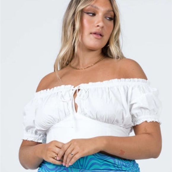 Princess Polly Tops - NWT Princess Polly Ashlin Top White Size 6 Croped Off The Shoulder